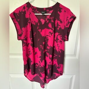 Vera Wang Pink/Purple Loose Fit Blouse Top Size Medium